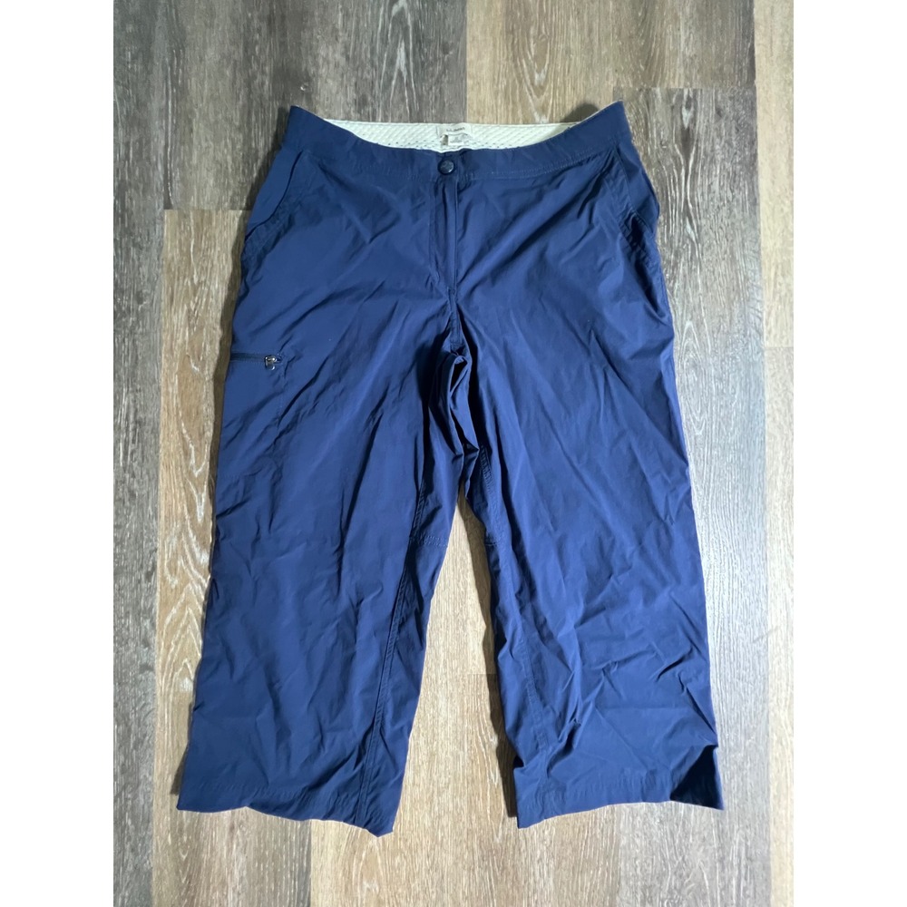 LL Bean Vista Camp Capri Pants Womens 10 Blue Hiking Outdoor Cropped